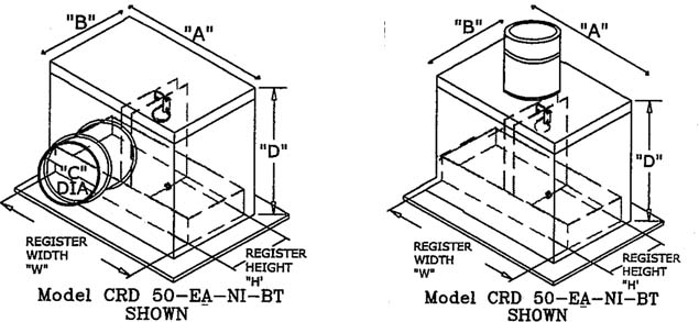 1 Hour Steel CRD Damper Box (Un-insul)