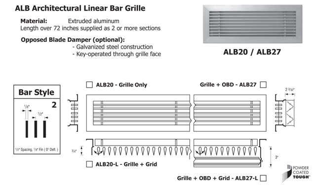 Bar Style 2 - 1/2" Spacing, 1/8" Fin (O degree)