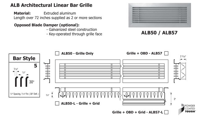 Bar Style 5 - 1/2" Spacing, 3/16" Fin (3O degree)