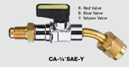 Refco CA-1/4"SAE-B,Blue ball valve with 1/4" fittings,4493525