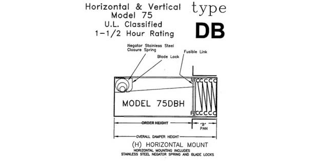 75 DB - "Thinline" Damper with Blades above of Air Stream "High Hat" 