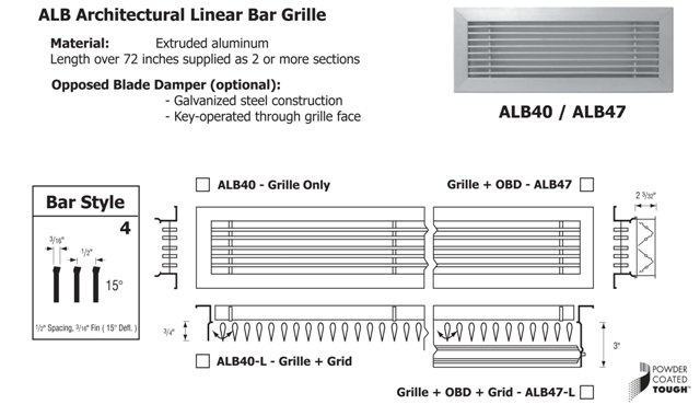 Bar Style 4 - 1/2" Spacing, 3/16" Fin (15 degree)
