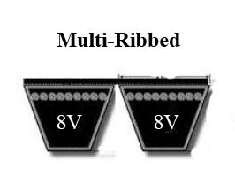 "R8V" Multi-Ribbed 8V Belts