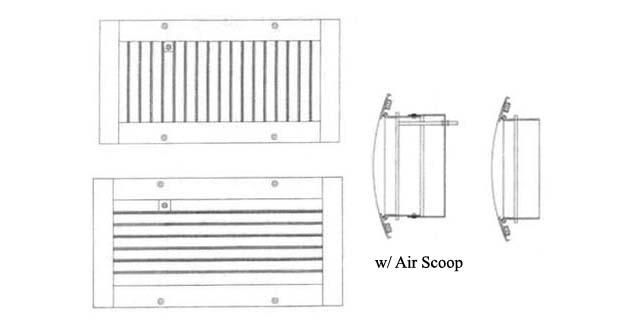 S1V or (H) Single Deflection Grilles w/ Air Scoop