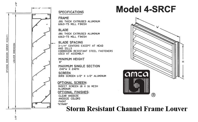 4 Inch Storm Proof Aluminum Louvers