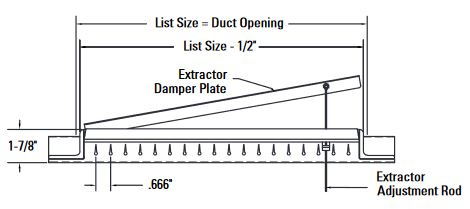 Spiral Duct Grille 4004SP Steel DD+Extractor