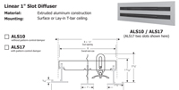 Airvector Linear Slot Diffuser 1", ALS10 10SLOTx102"