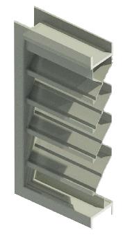 10x10 - 245D - 2" Aluminum Drainable Louver. Mill Finish. 