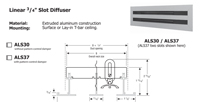 Airvector Linear Slot Diffuser 3/4", ALS30 10SLOTx102"