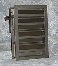  56x12 - 4" Deep - Combination Louver / Aluminum Operable Louver - Mill - (Model# 445RDHBD 56x12-MF)