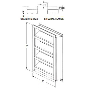 12x12 - 4" Deep Drainable Aluminum Louver Quick Ship Painted with Channel Frame (Model#  445RGD5 12x12)