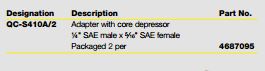 Refco QC-S410A/2,Adapter 1/4" SAE M x 5/16" SAE F, 2 pieces,4687095