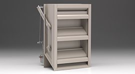  56x12 - 6" Deep - Combination Louver / Aluminum Operable Louver - Mill - (Model# 6375RDHAX 56x12-MF)