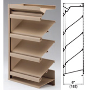 Aluminum Drainable Extruded Louver, 6" Deep, 6375D 12x12