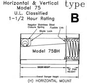 10" x 10" - 75B Fire Damper - Horz or Vert (Model # 75B10x10H-V)