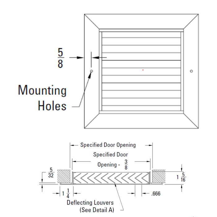 DGSF 10x10, Door Grille, Aluminum Transfer Grille