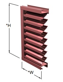 12x12 - 2" Deep Drainable Aluminum Louver w/ Flange Frame, Mill Finish, Quick Ship (Model#  FL-D-2 12x12)