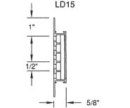 12x10 - ADL-42-5TC-4, (Old LD-15) Shallow Linear Bar Diffusers w/ Blade on 1/2" Centers & 15 Degree Deflection 