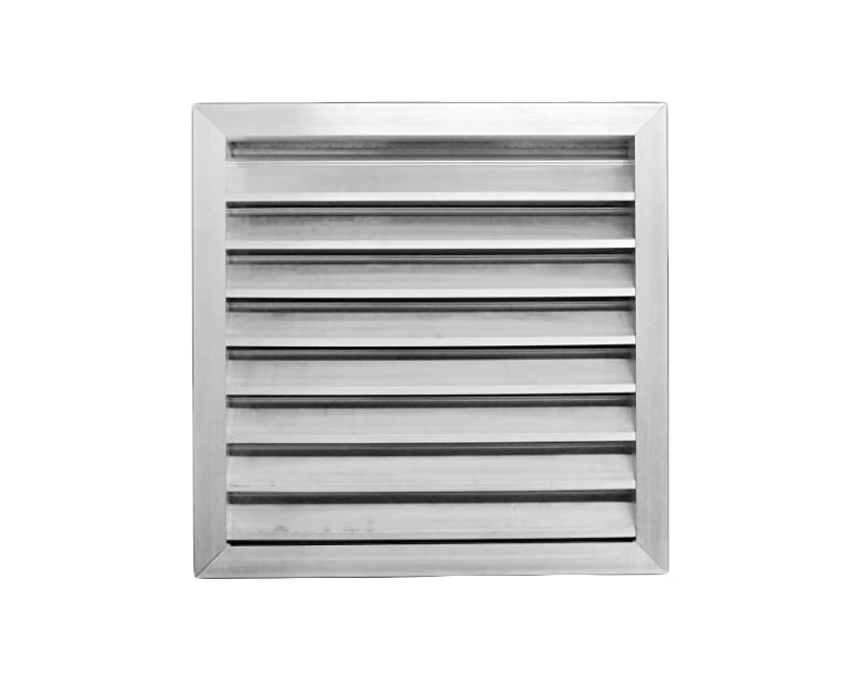 18"x18" - 2" Extruded Aluminum Miami Dade, NOA, Hurricane Rated Louver w/ Bird Screen (Model# 2SRCF18x18)