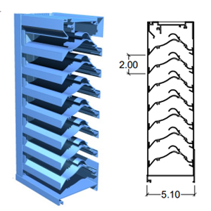   56x12 - 5" Deep - DCSED-5.1 Hurricane Drainable Wind-driven Rain Louver- NOA - Mill Finish - (Model# DCSED-5.1 56x12-M